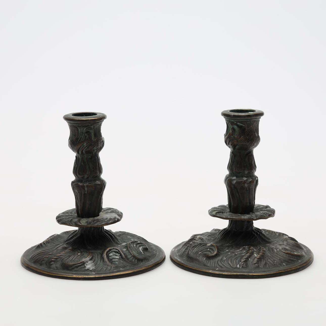 CANDLESTICKS 1 pair bronze.