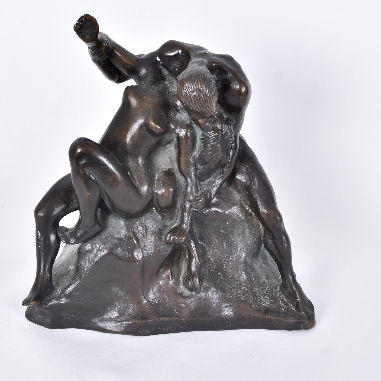 CARL ELDH. skulptur, patinerad brons, "Amour".