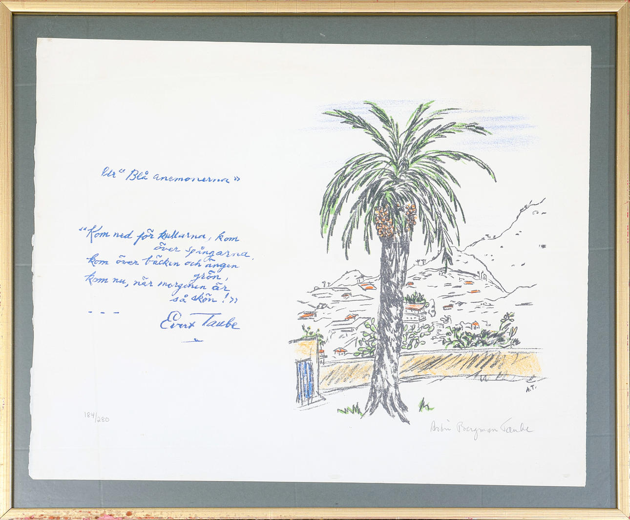 ASTRI BERGMAN-TAUBE. Lithograph, signed, numbered 184/280.