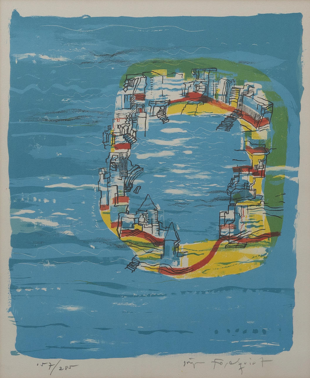 JÖRGEN FOGELQUIST. Composition, lithograph no. 157/285, signed.