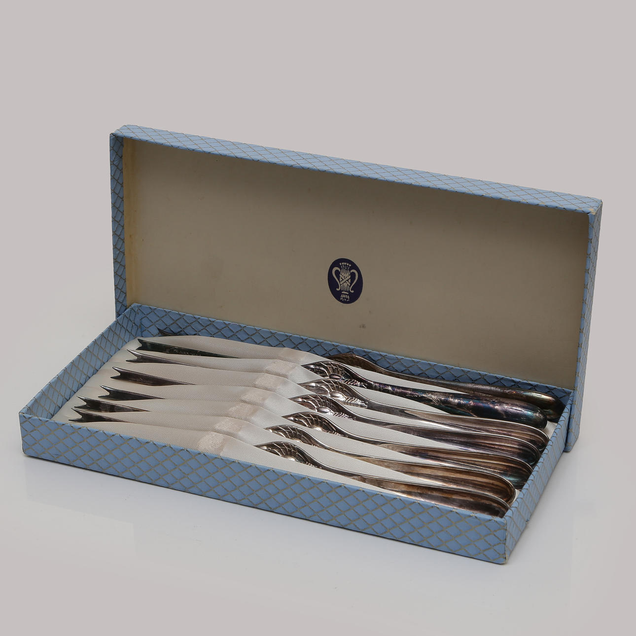 SEAFOOD CUTLERY, 7 PCS, NICKEL SILVER.