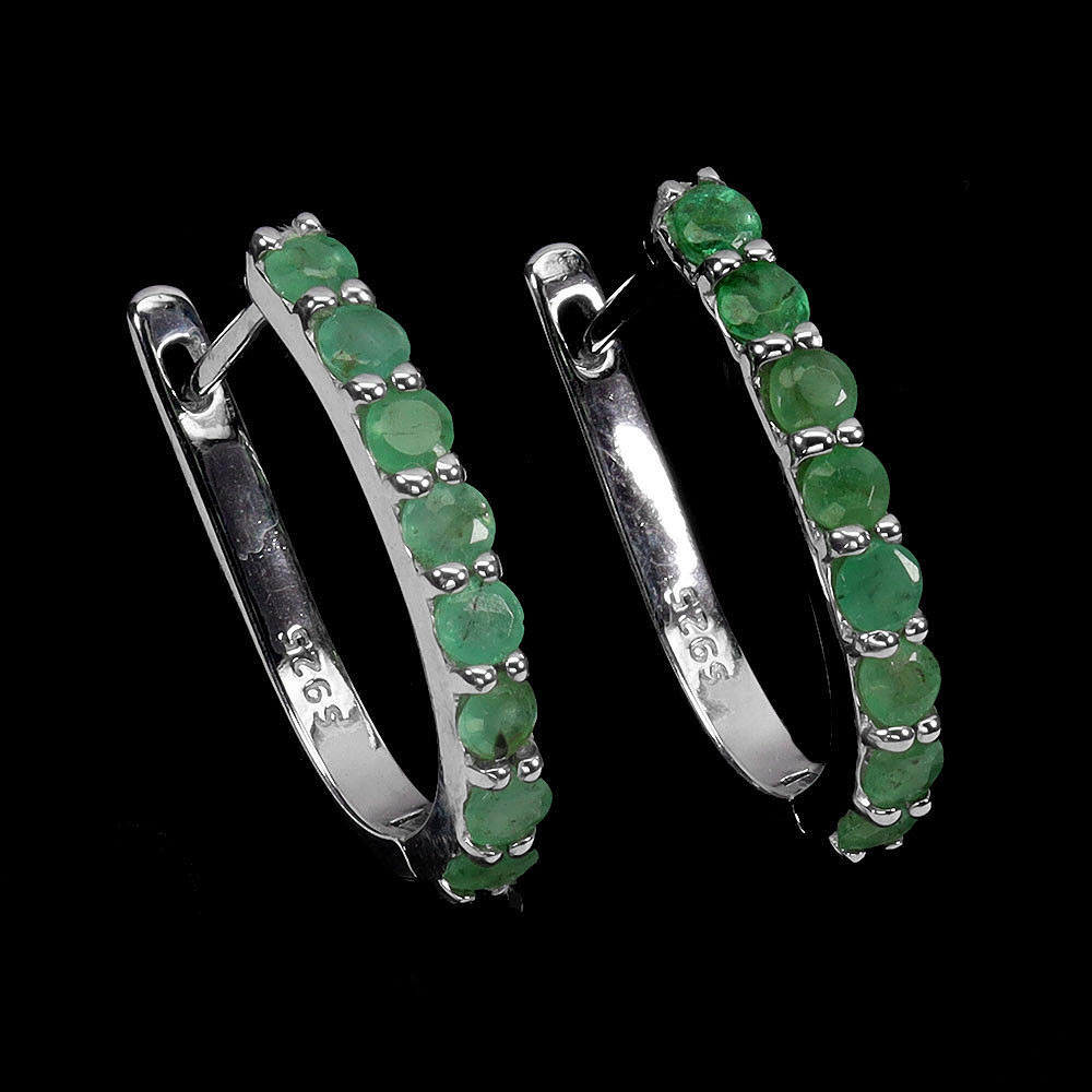 EMERALD SILVER EARRINGS.