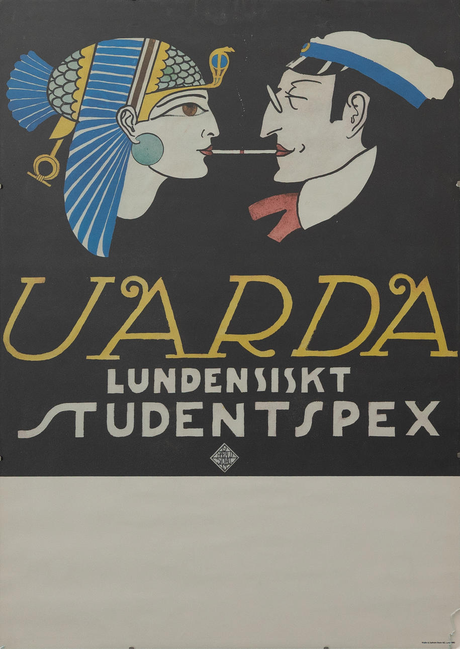 AFFISCH, Uarda Lundensisk studentspex, offsettryck.