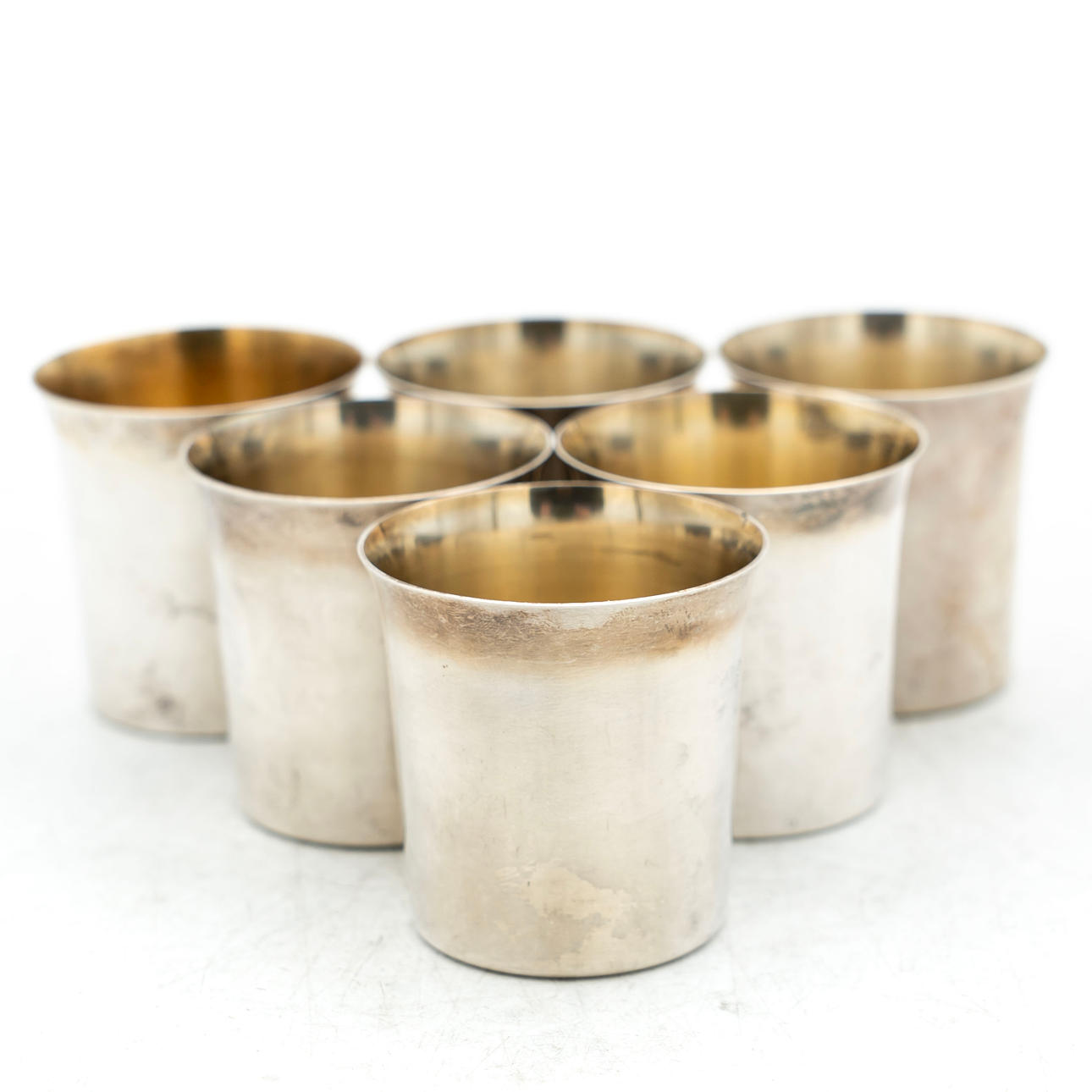 SOUP CUPS. Silver 1900s (6pcs).