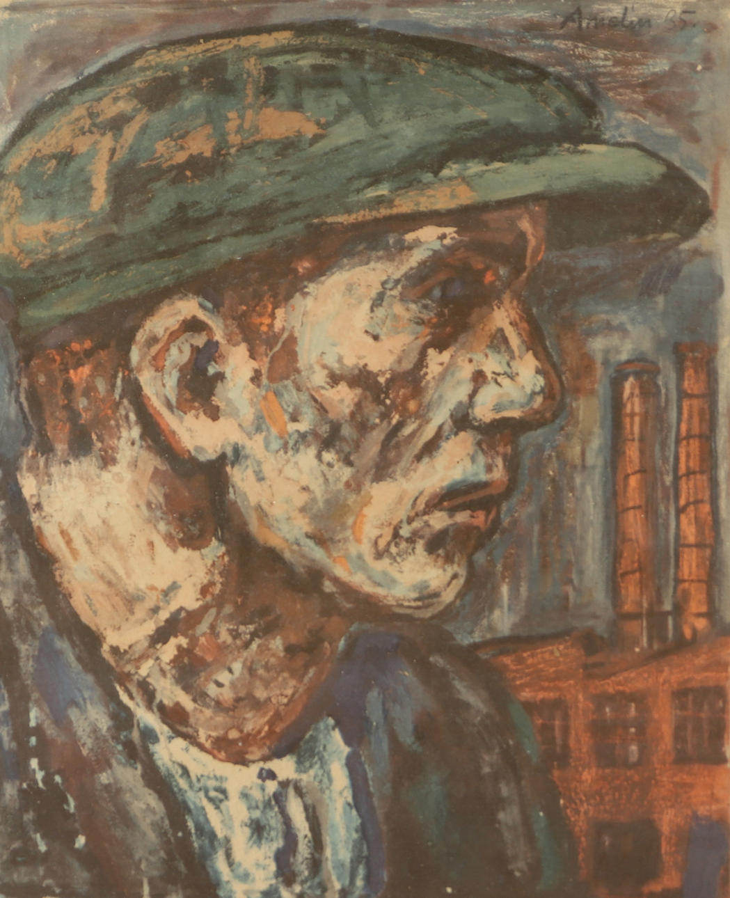 PRINT. Worker portrait. By Albin Amelin.