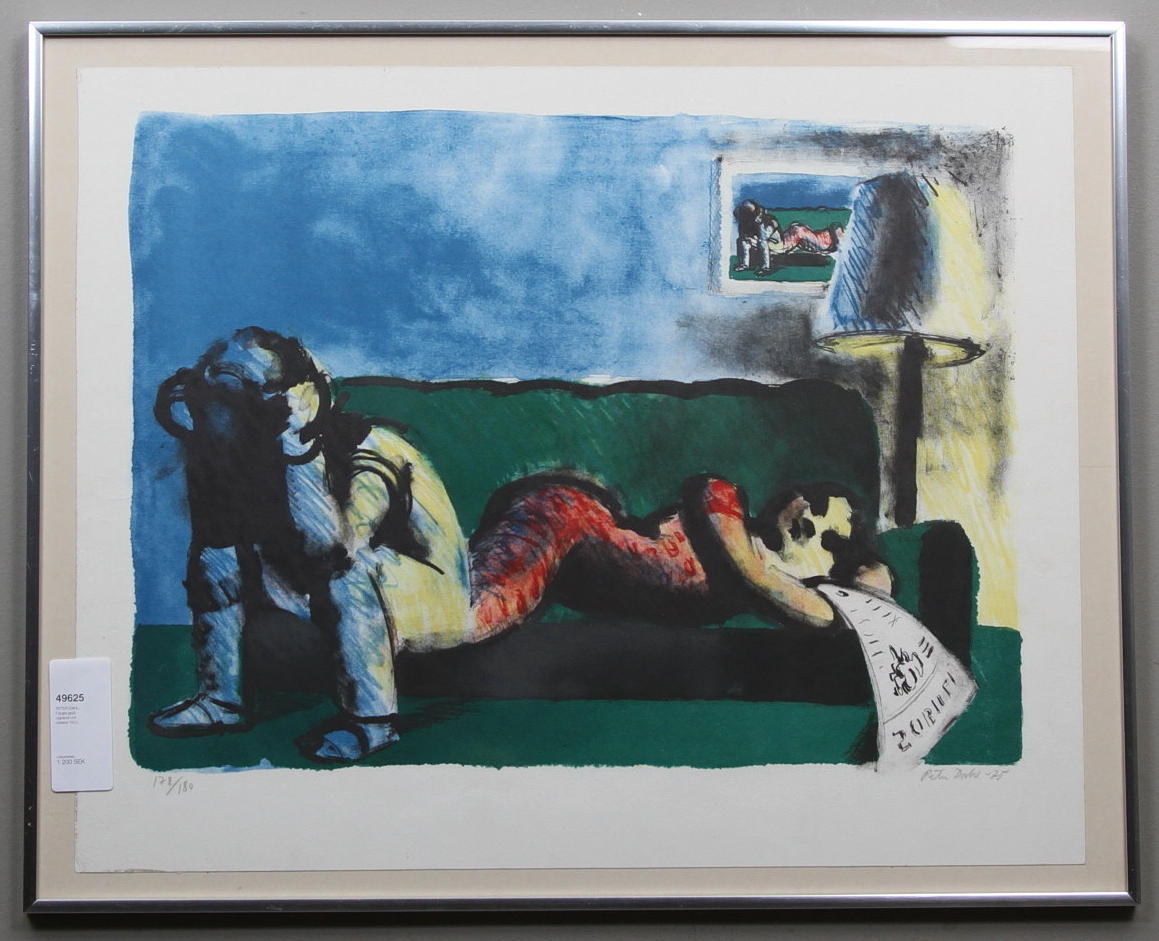 PETER DAHL. Färglitografi, signerat och daterat 1975.