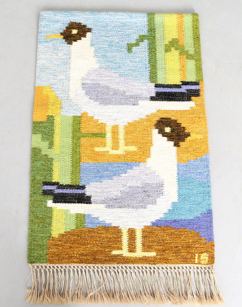 VÄGGBONAD,textil,signerad Ingegerd Silov.