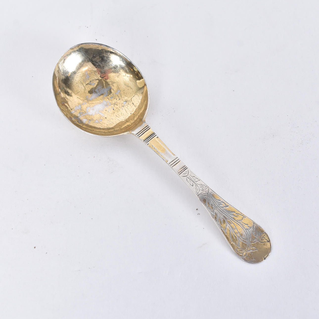 SUPSKED, delvis förgyllt silver.