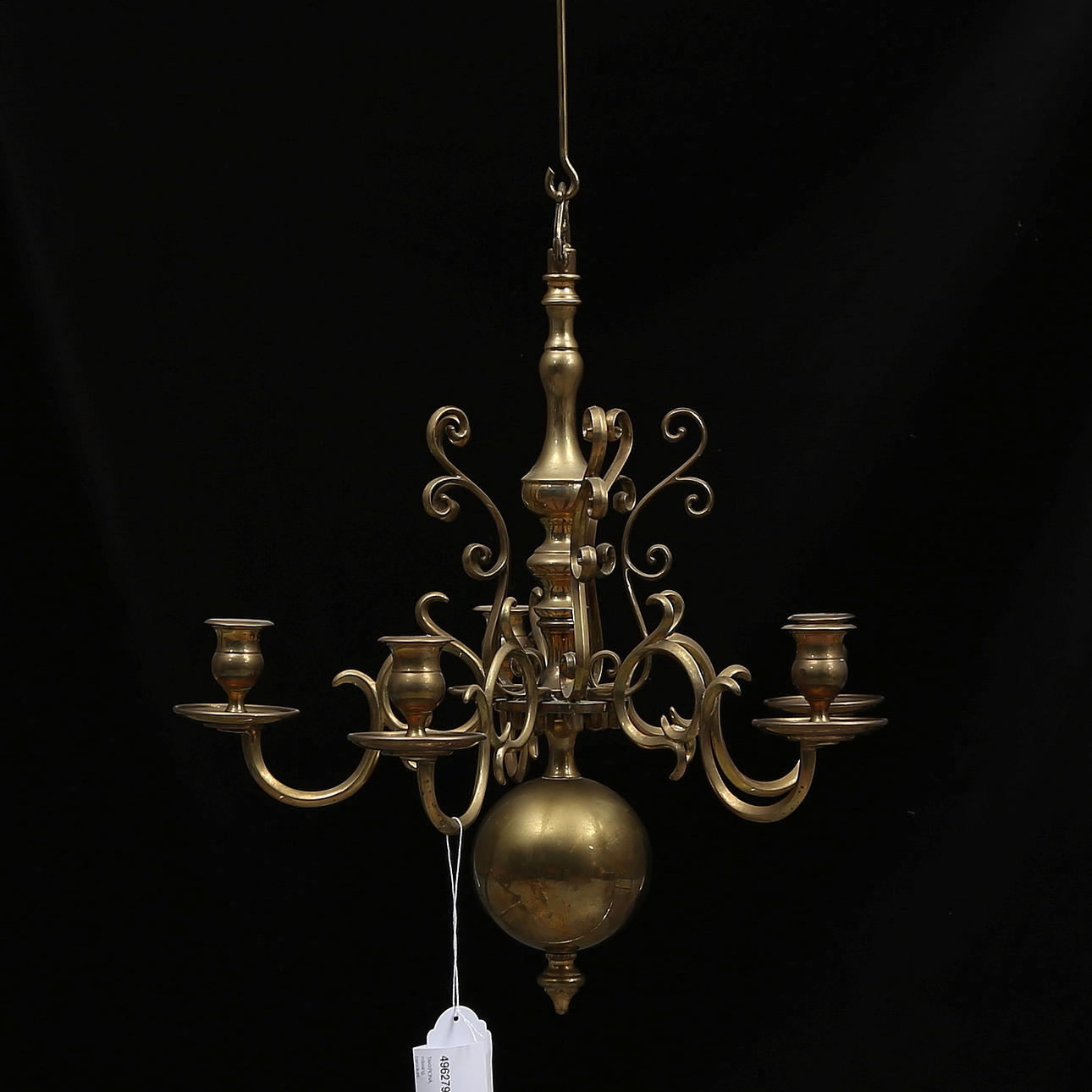 TAKKRONA, mässing, barockstil, Skultuna No 205, höjd ca. 45 cm.