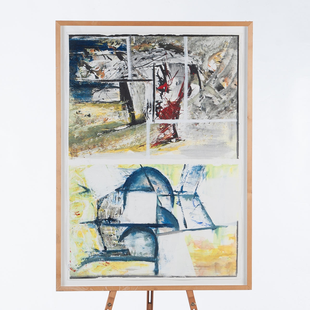 OIDENTIFIERAD KONSTNÄR. ABSTRACT COMPOSITION — Mixed media.