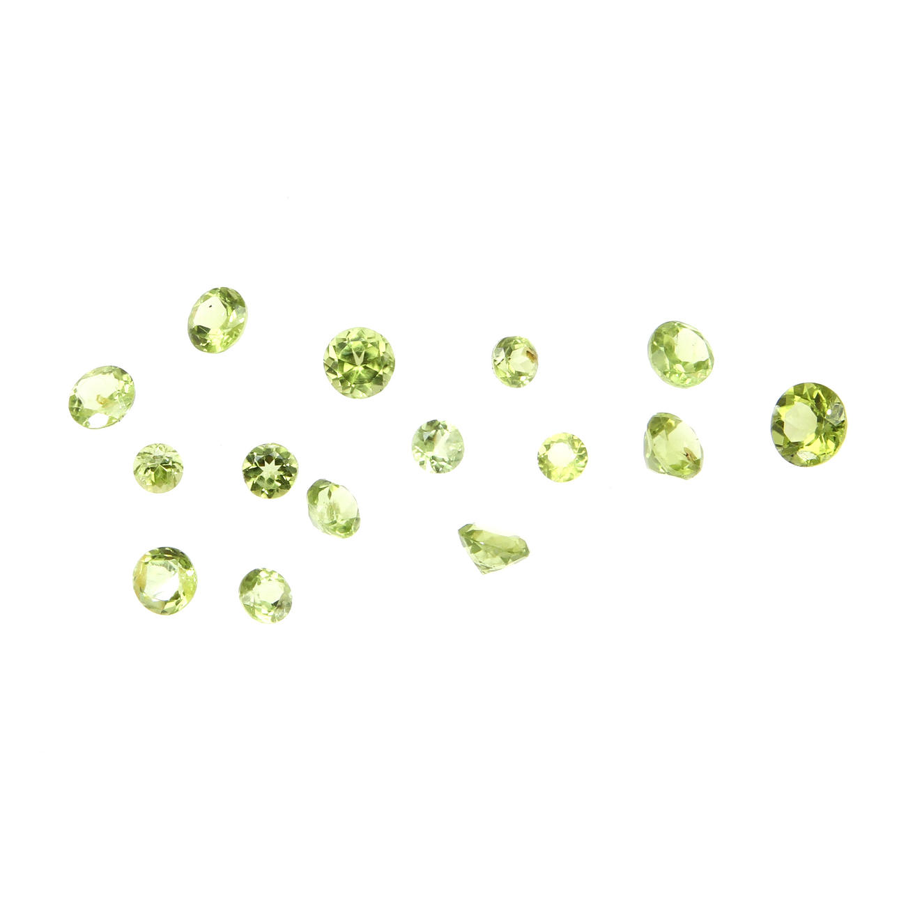 Peridoter, 15 st, oinfattade. Vikt ca 11,00 ct.