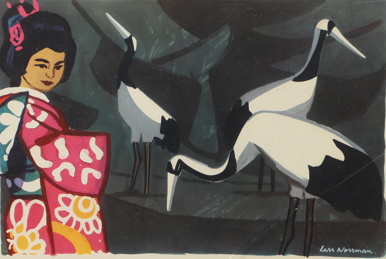 TRYCK. Efter Lars Norrman. Motiv från Japan.