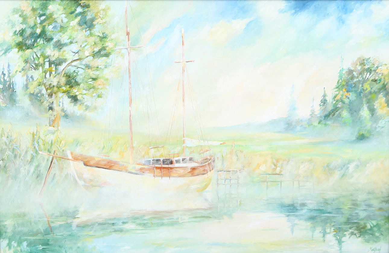 MALLFRED KERESTURI. oil on canvas, signed.