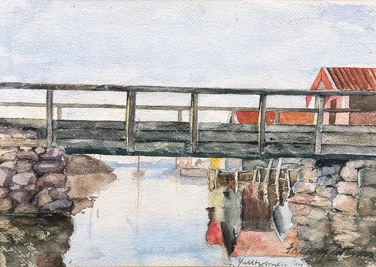 OIDENTIFIERAD KONSTNÄR, Akvarell, Gullholmen, Signerad.