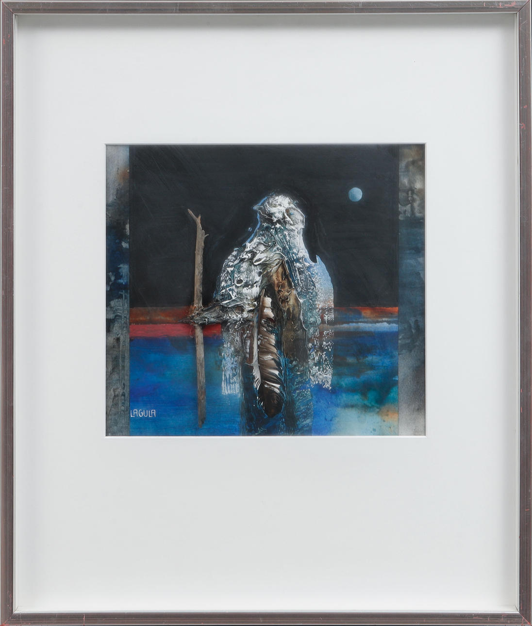 LARS GUNNAR LARSSON. “Walkers”, mixed media, signed Lagula.