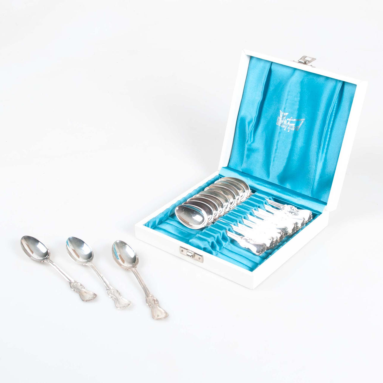 TEA SPOONS, 12 pcs, “Olga”, silver, GAB.