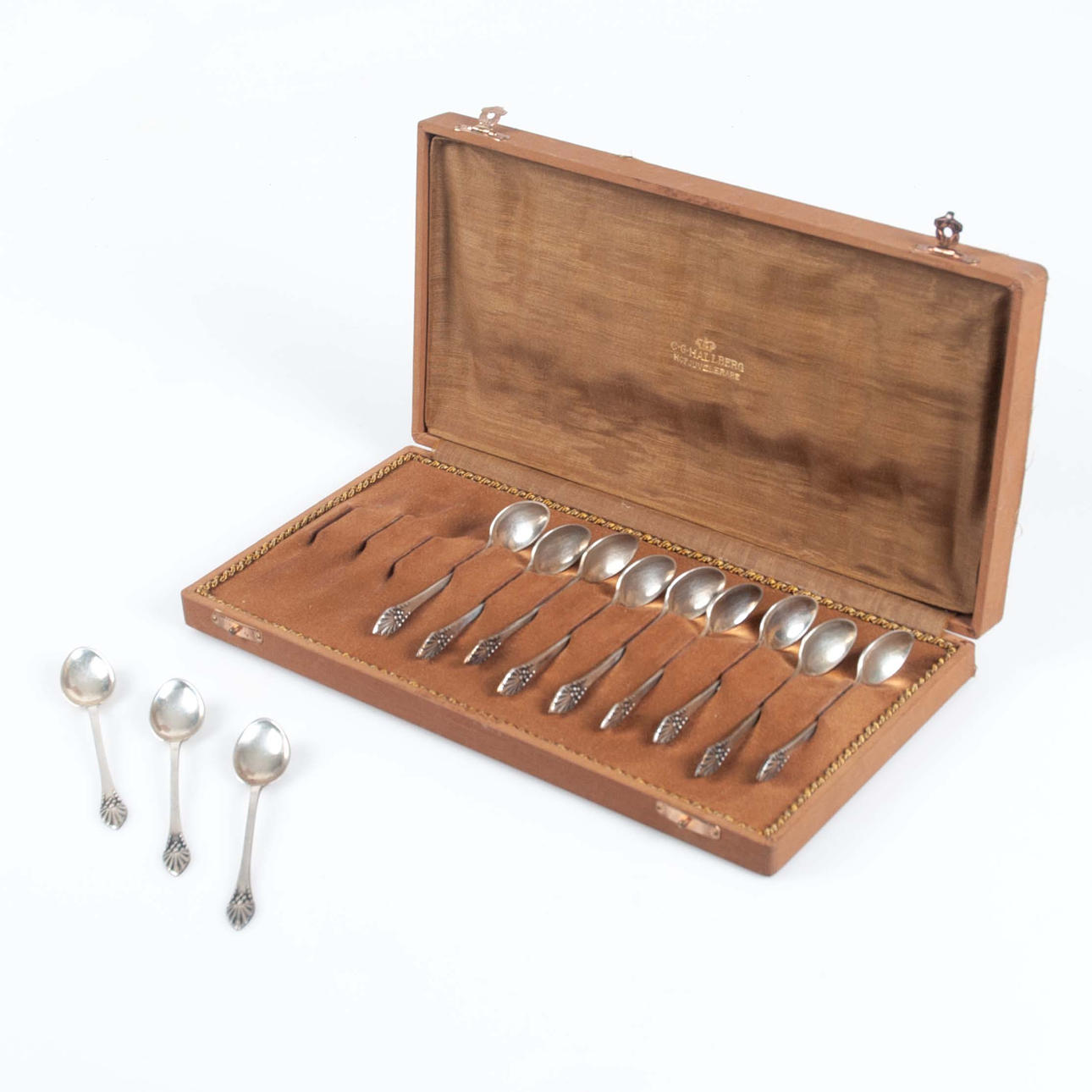 SILVER TEASPOONS, CG Hallberg, Stockholm 1926.