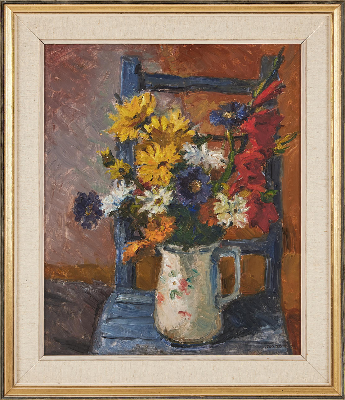 GUSTAV BERLIN. Still life, oil on panel, signed and dated 1969.