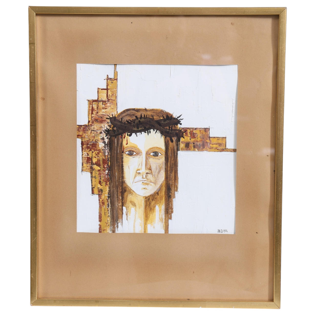 JAN ED. mixed media on paper, signed and dated 1974.