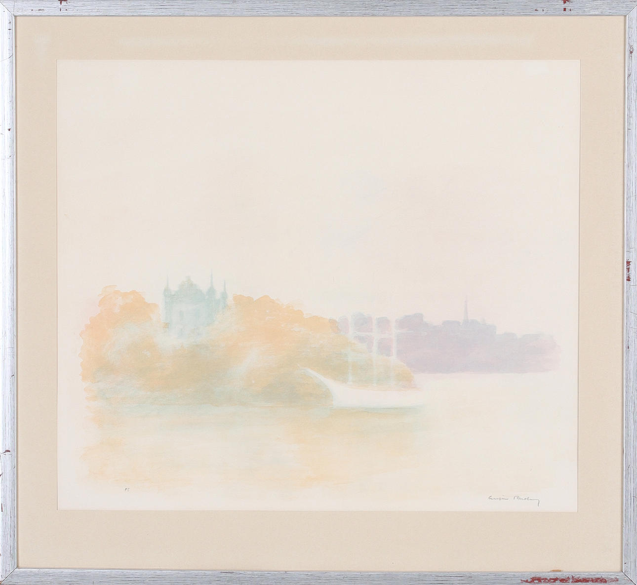 GUSTAV RUDBERG. “Af Chapman”, lithograph in colour, signed sample print.