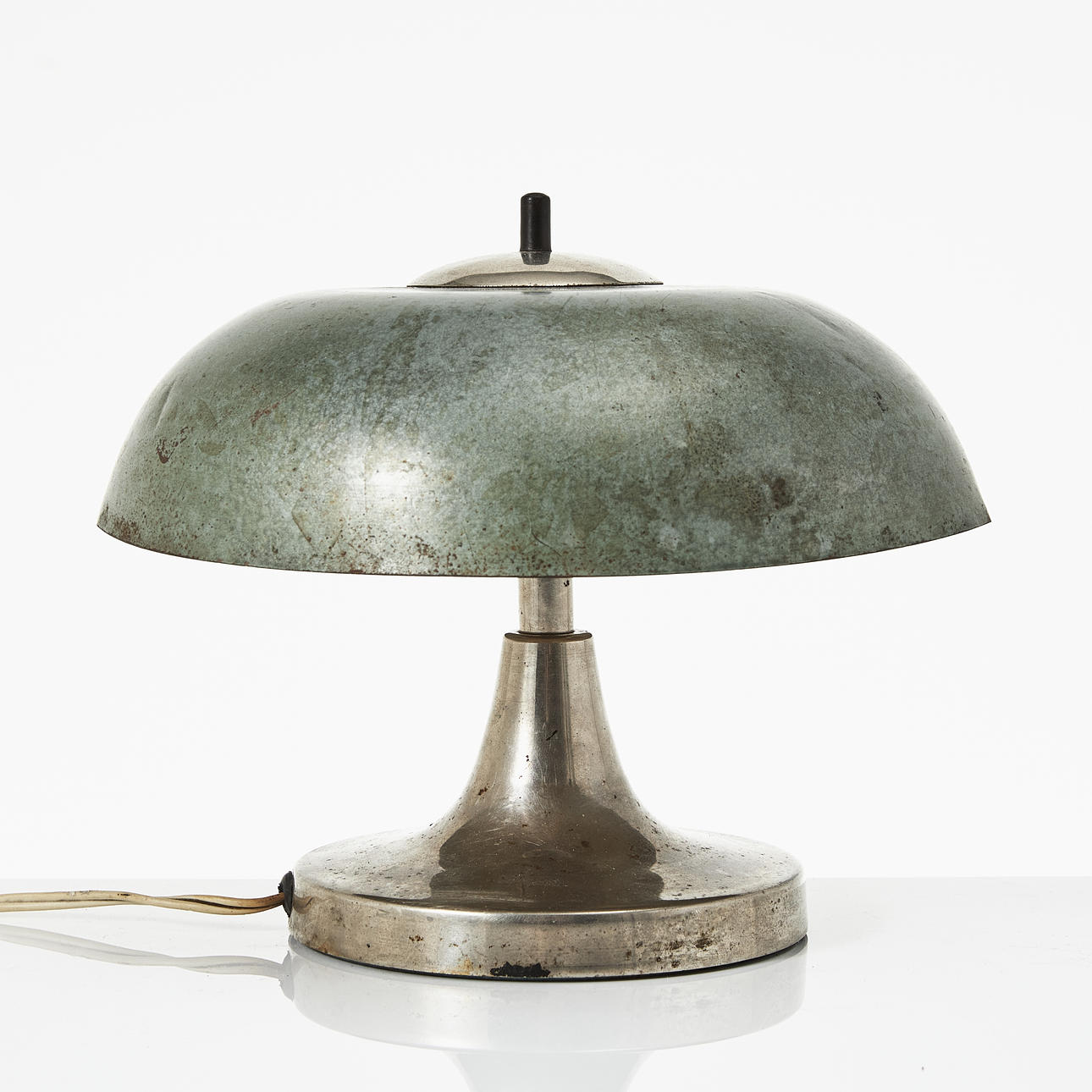 A table lamp, 20th century, chrome, nocna, marked below.