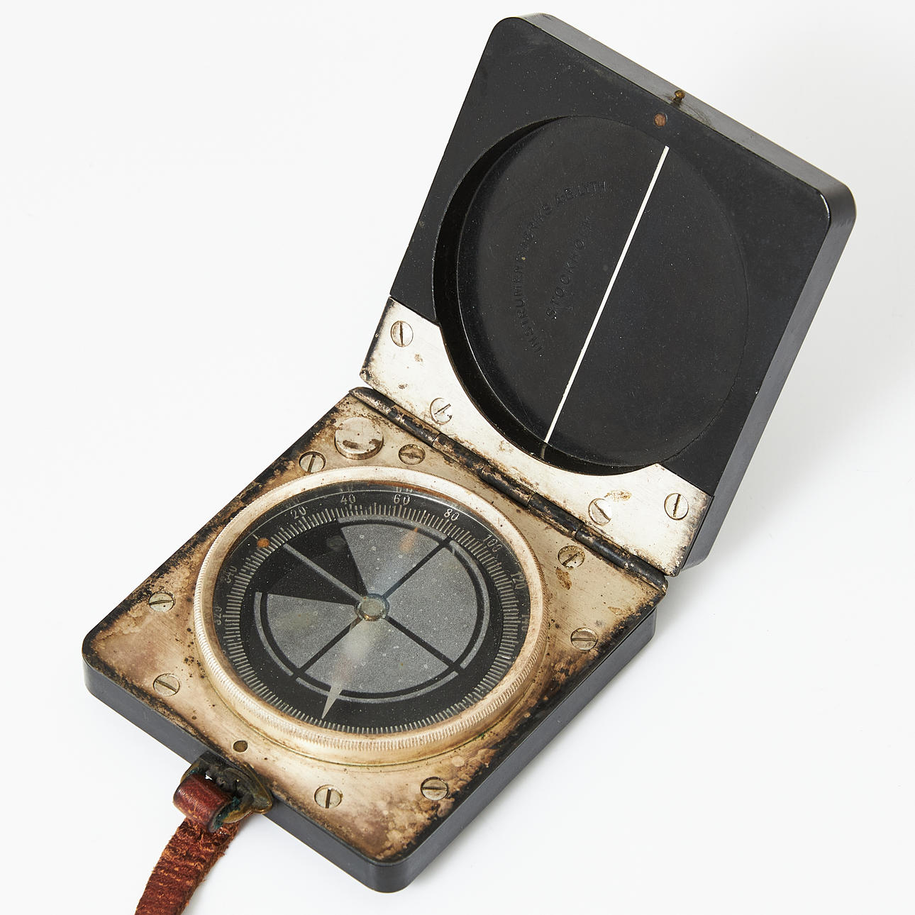 FICKKOMPASS, m/1927, Instrumentfabriks A.-B. Lyth, Stockholm, fodral i ...