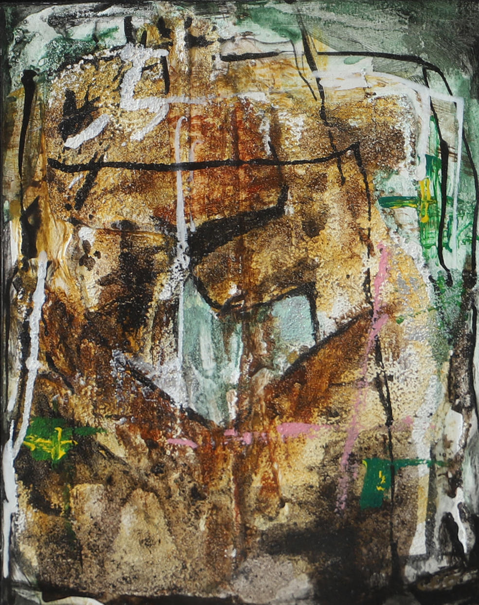 OIDENTIFIERAD KONSTNÄR. Composition, mixed media, signed CFD.