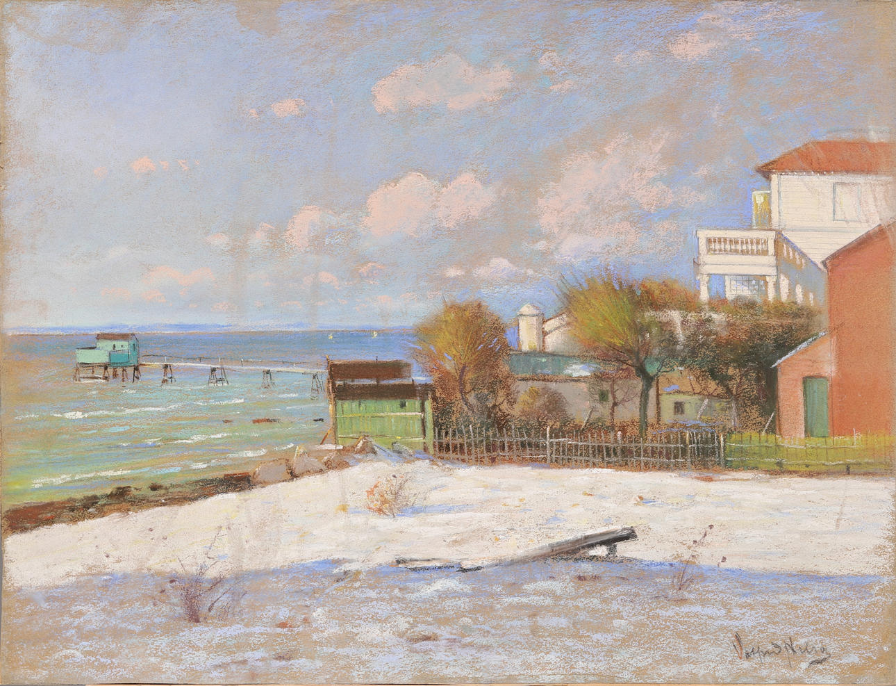 VALFRID NELSON, pastel on paper, signed.