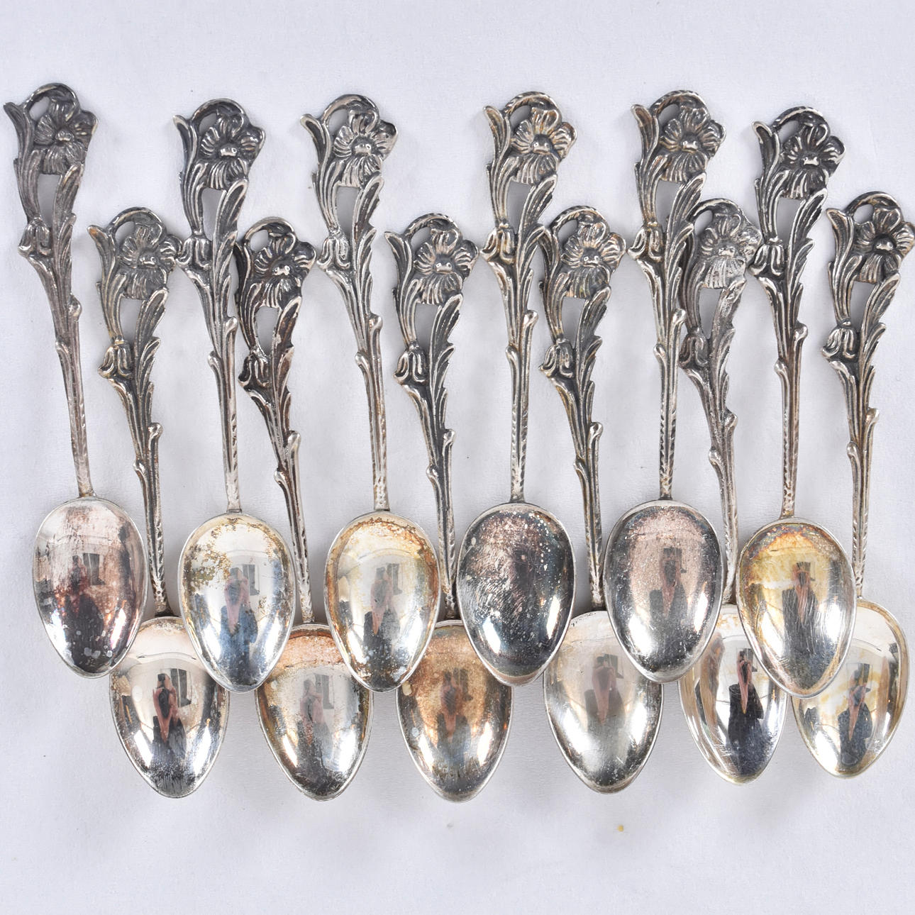 Coffee spoons 12 pcs, silver, Gösta Wessfeldt Malmö 1983.