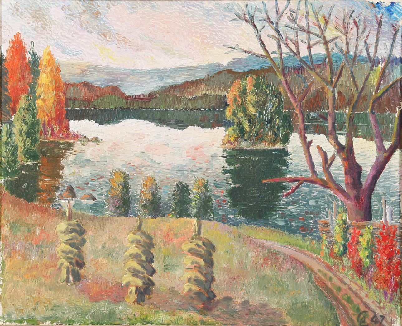 OIL ON PANEL, signed -47.