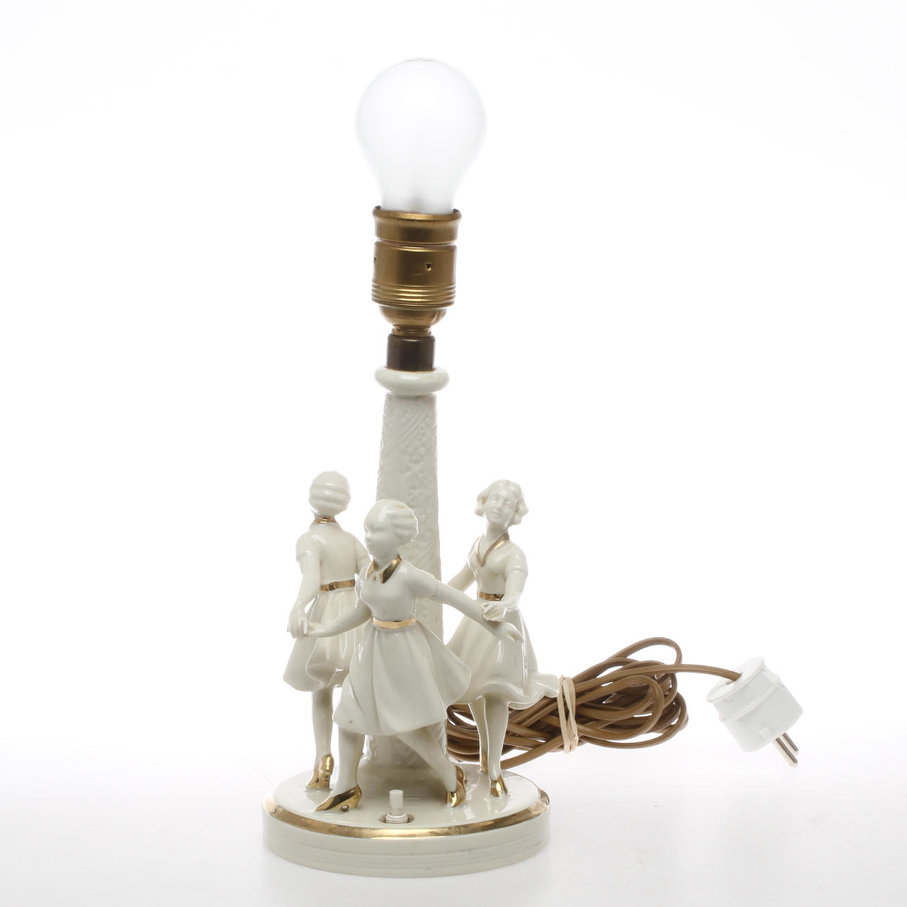 BORDSLAMPA, porslin, 1900-tal.