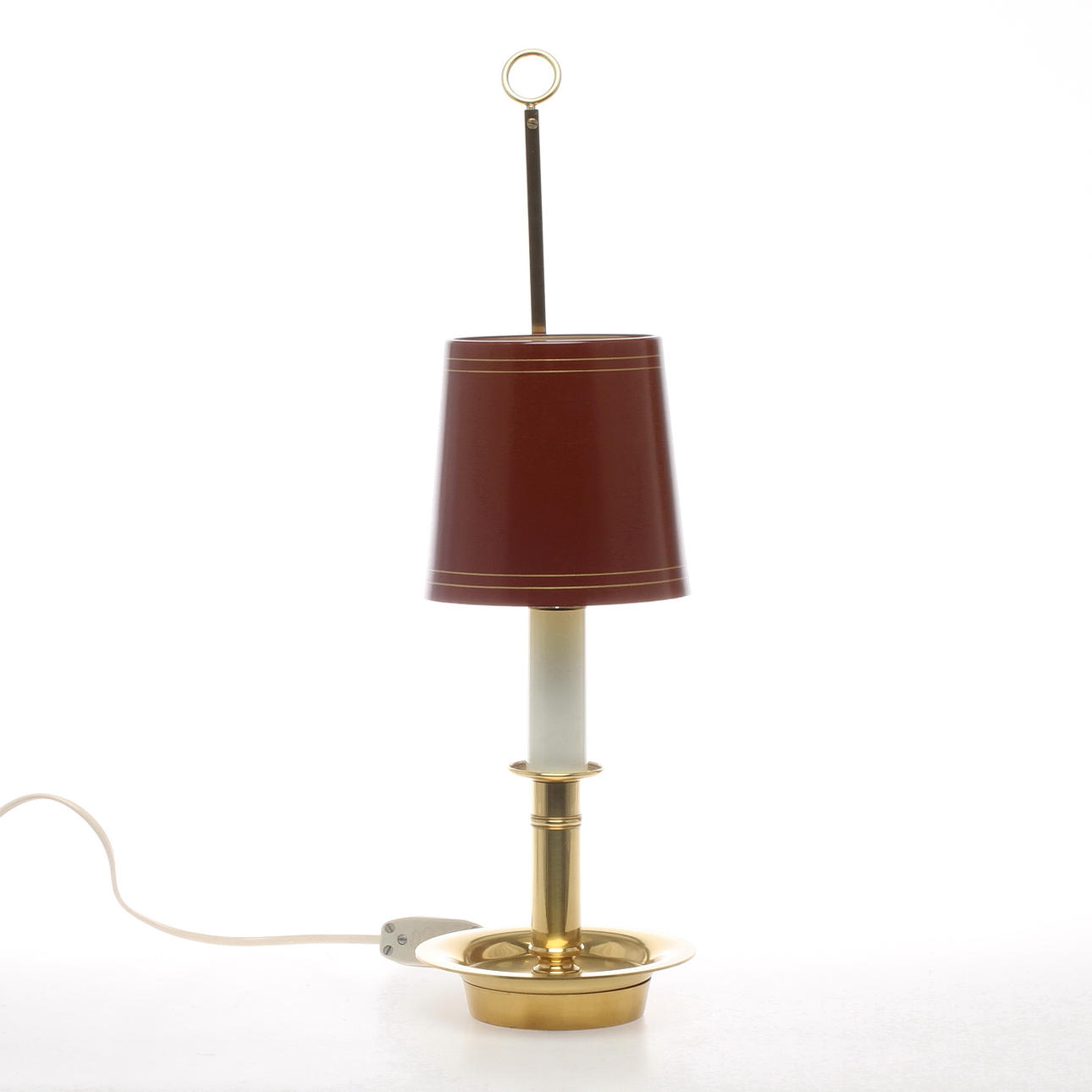 BORDLAMPA, mässing med skärm av plåt, Th Valentiner, Danmark.