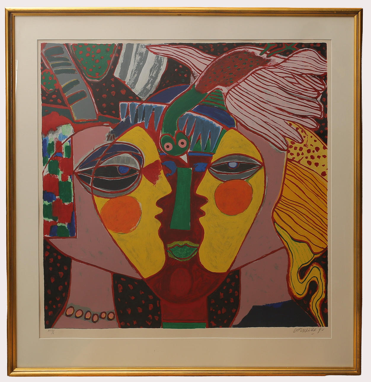 BEVERLOO CORNEILLE. Lithograph in colours, numbered 13/50, signed, dated 1990.