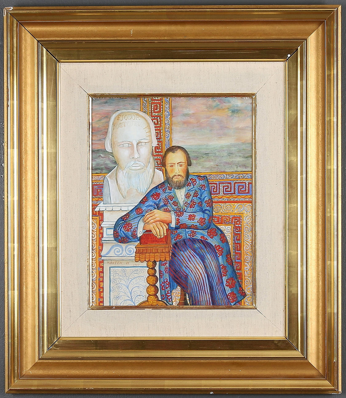 MÅRTEN ANDERSSON. "Fjodor Dostojevski", akvarell, signerad och daterad 1965.