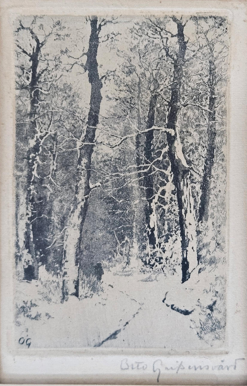 OTTO GRIPENSWÄRD. Etching, signed Otto Gripenswärd.