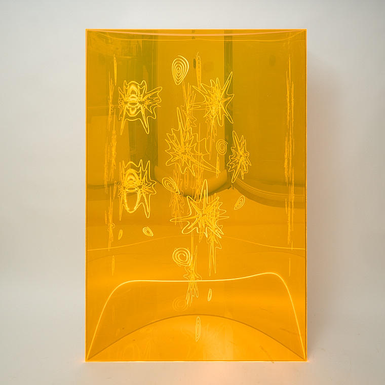 HANS CHRISTIAN BERG (1971). “Visual Vortex - Orange Splash”, a tergo signed and dated 2006, sculpture with acrylic and mixed media.