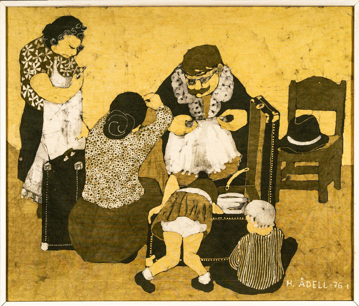 HARRIET ÅDELL. Batik on canvas, Signed, 1976.