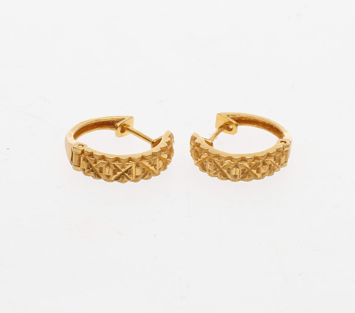 OHRRINGE, 21 Karat Gold, Gewicht ca. 4,3 Gramm.