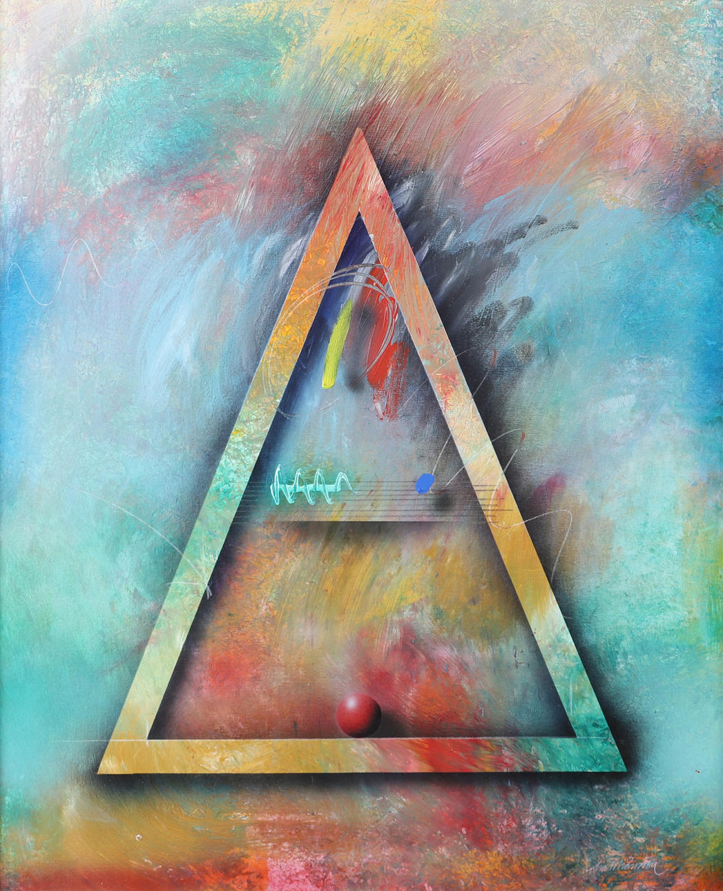 MATS MÅNSSON. Komposition, olja på duk, signerad.