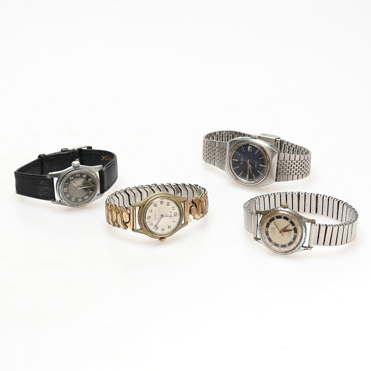 WRISTWATCHES. 4 pcs, Zeirom, Eljo, Eiger, mechanical.