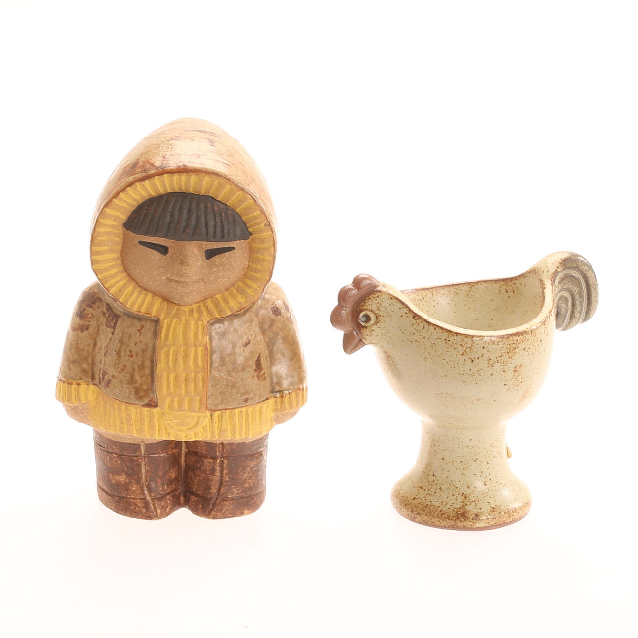 LISA LARSON. Figurine, “Eskimo”. Egg cup. Stoneware, Gustavsberg.
