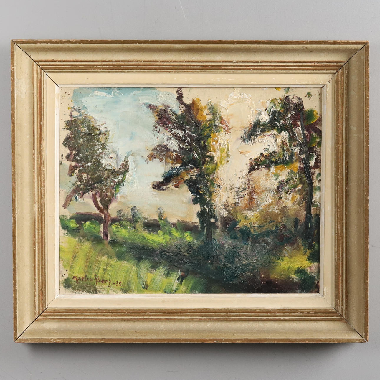 MARTIN ÅBERG. OLJA PÅ PANNÅ, Landskap, signerad & daterad -35.