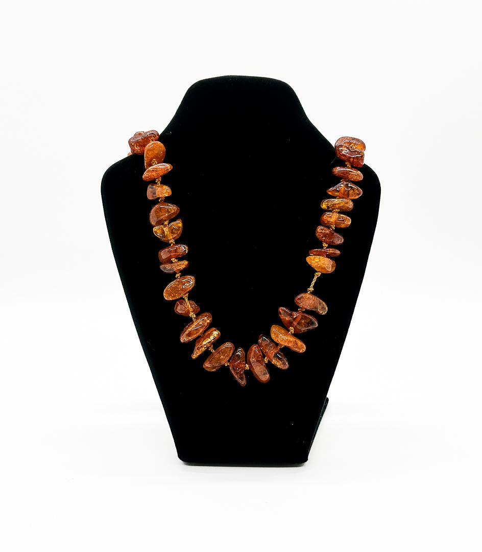 A necklace, amber, 20th century.