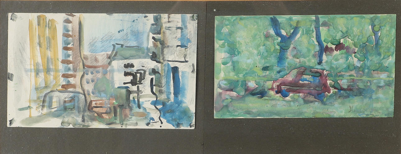 LARS HERDER. Diptych, watercolours, signed Herder.