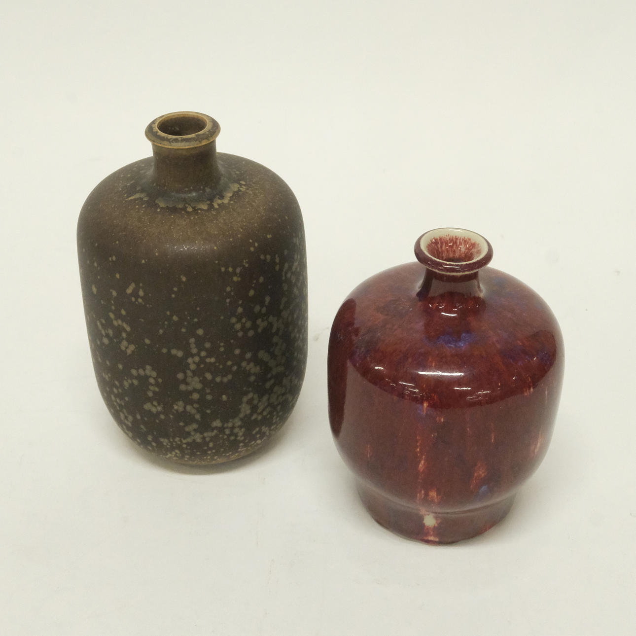 ROLF PALM. TWO STONEWARE VASES.