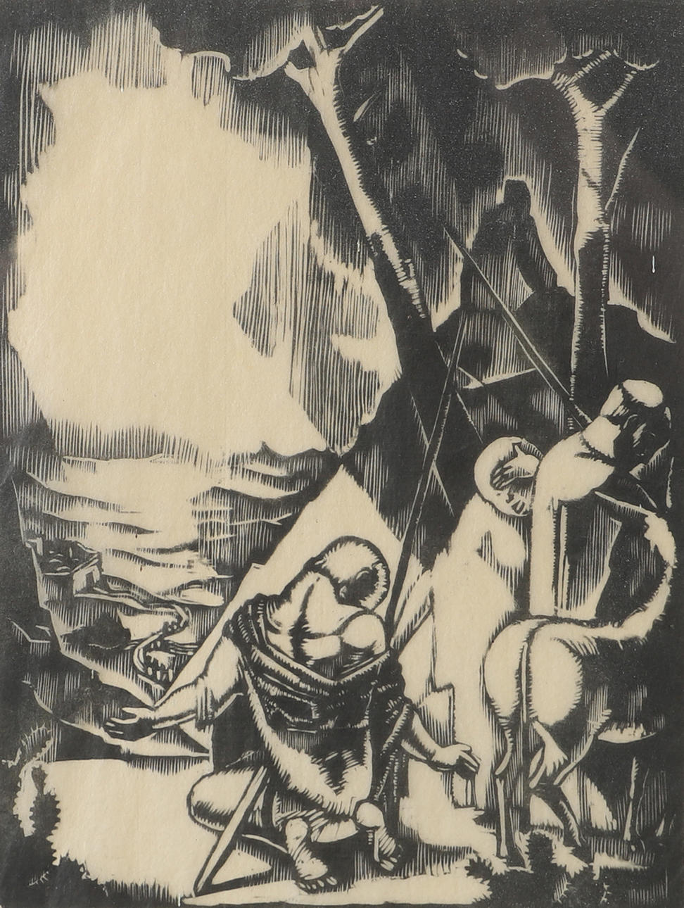 PÄR SIEGÅRD. Figurkomposition, handtryck, signerad.