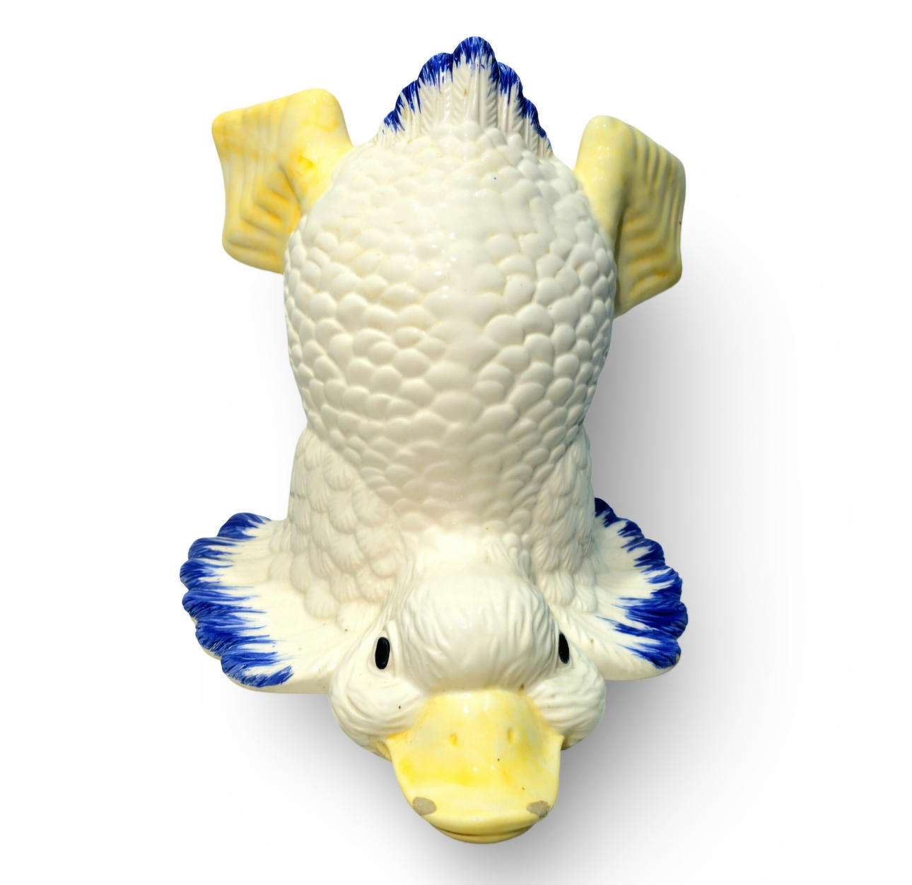 Ceramic duck figure suitable for toilet accessory.