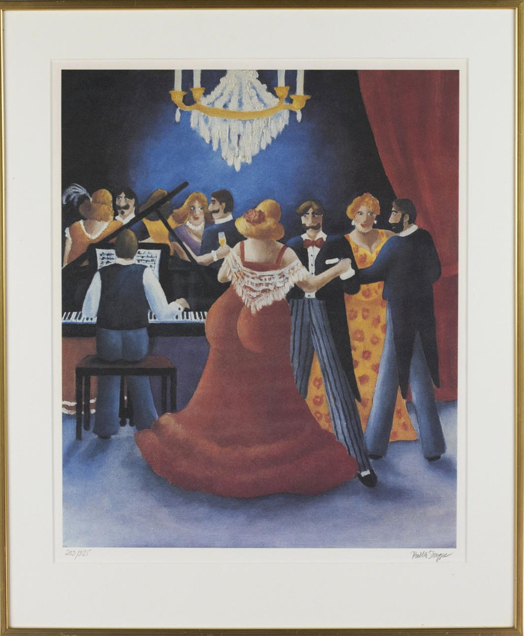 PERNILLA STAPPE. Lithograph, 203/325, dancing couple, signed.