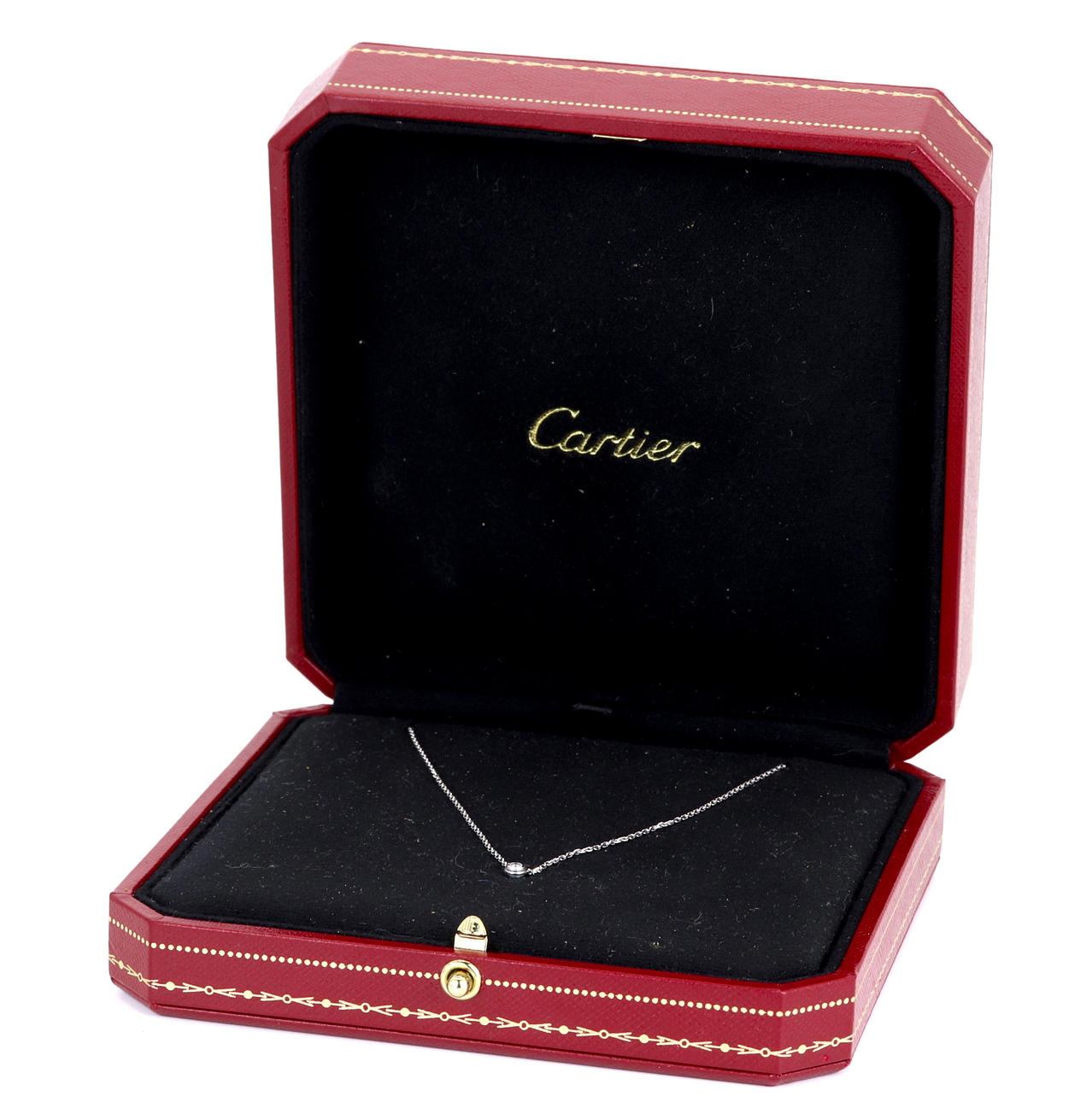 CARTIER D'AMOUR PLATINUM DIAMOND SET NECLACE.