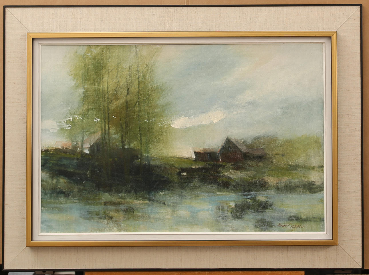 KURT  LOSELL. Oil on canvas, forest yard, signed.